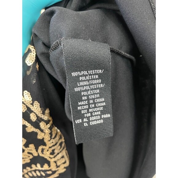 Ronni Nicole Sequin Shift Dress Women’s 6P Black Gold Sleeveless Cocktail NWT - Picture 7 of 9